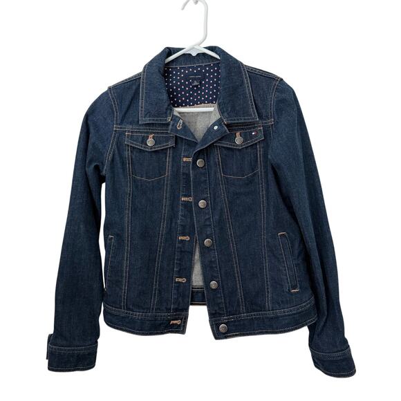 Classic Tommy Hilfiger Denim Jacket Women Size Youth 16 - Picture 1 of 8
